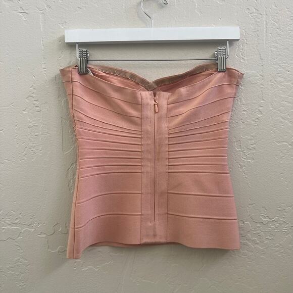 Herve Leger Pink Bandage Strapless Top - Picture 9 of 10